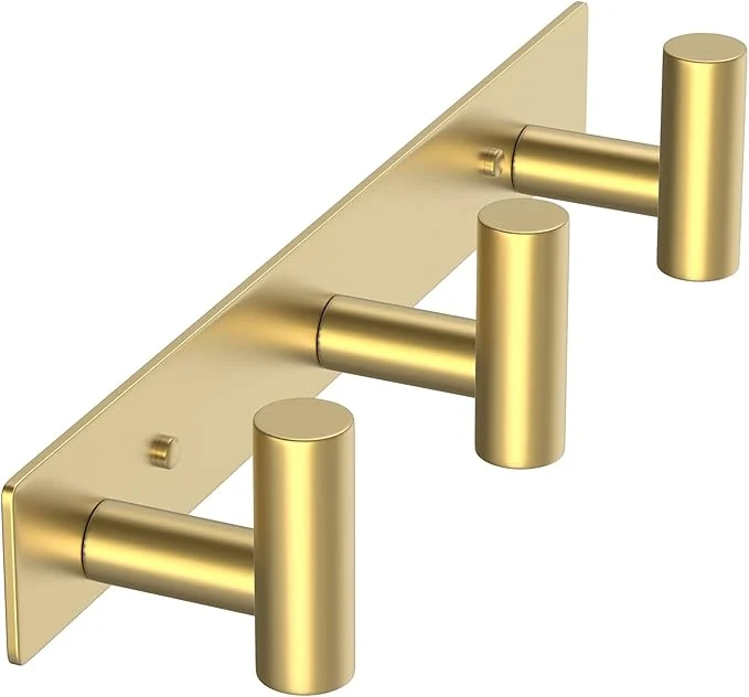 Long-Lasting VAEHOLD Hat and Coat Wall Mount Rack - Hooks for Robes Bags Keys and Towels - Bathroom Towel Hanger Organizer Gold T Shape 3 Hooks 1 Pack About ThisOverview Environmentally Friendly