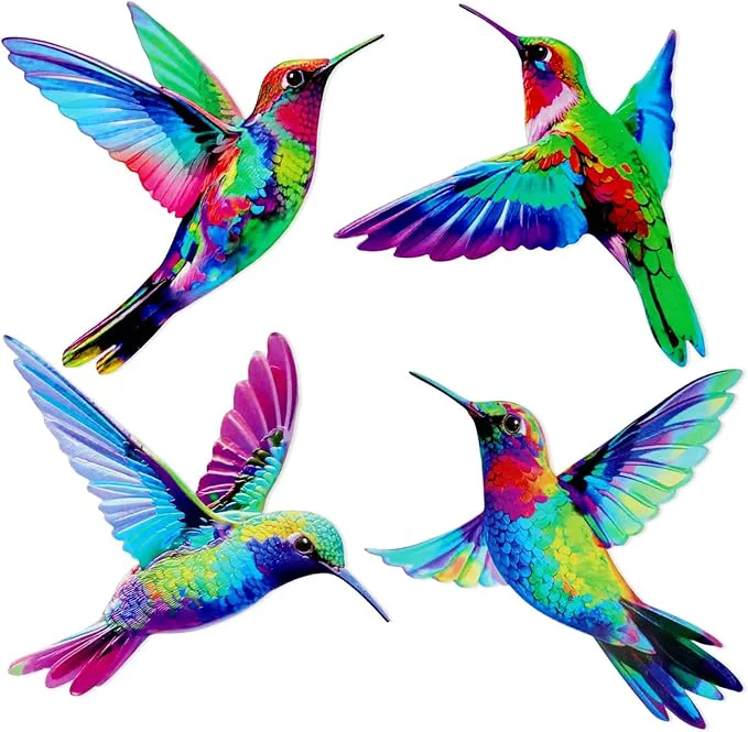 Exclusive 4 Pcs Metal Wall Art Wall Decor for Bedroom Rustic Hummingbirds Hanging Decorations for Garden Living Room Balcony Patio Fence Indoor Outdoor 8.66L x 8.26WAbout ThisOverview Organic