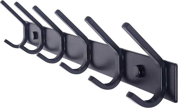 High-Performance WEBI Coat Rack Wall Mounted 17-1 8 Inch Hooks for Hanging Coats Heavy Duty Metal Hook Rail with 6 Double Dual Hooks Hanger Wall Mount for Purse Clothes Jacket Backpack Entryway BlackAbout ThisOverview Functional
