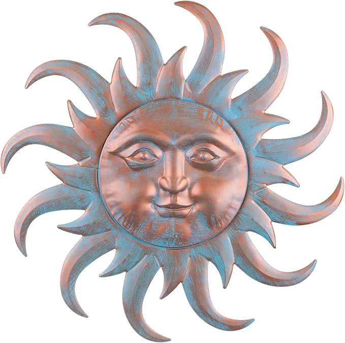 Classic VZVXCC Sun Metal Wall Art Outdoor Decor - Cute Sun Face Metal Wall Sculpture Statues Wall Art Hanging Decoration for Indoor Outdoor Garden Home Farmhouse Fence Balcony Patio and BedroomAbout This Dependable