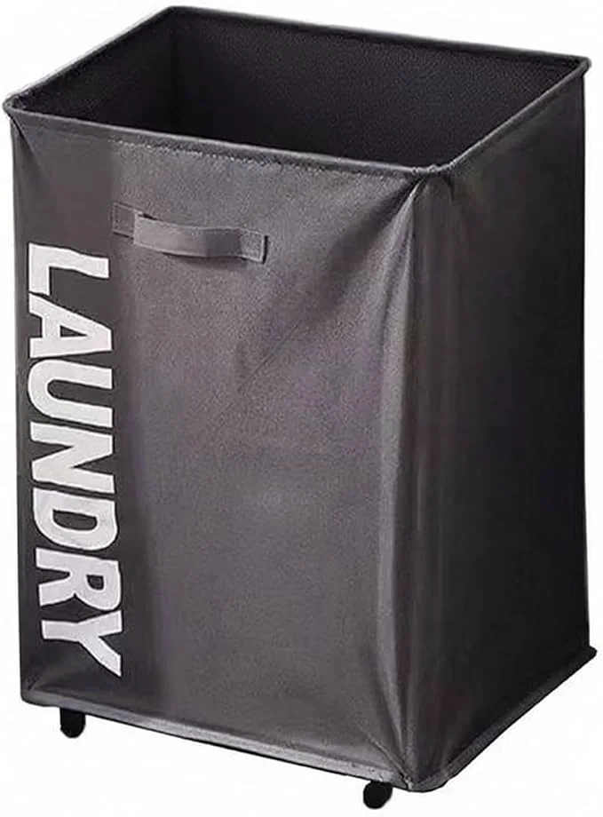 Premium 85L Laundry Baskets with Wheels Large Collapsible Waterproof Laundry Hamper Bottom Widening Design Foldable Storage Square Dirty Clothes Bins for Laundry Room Bathroom Dorm Dark Gray About ThisOverview Enhanced