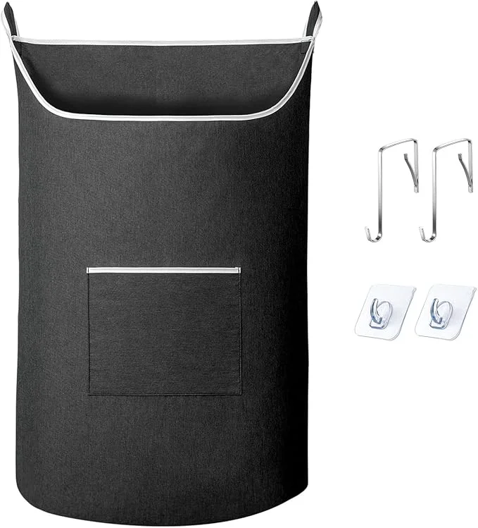Modern Black Hanging Laundry Hamper Bag XL Door Hanging Hamper with Large Openging Laundry Hamper Storage Bag Large Size 36X22 Inch Black About ThisOverview Superior