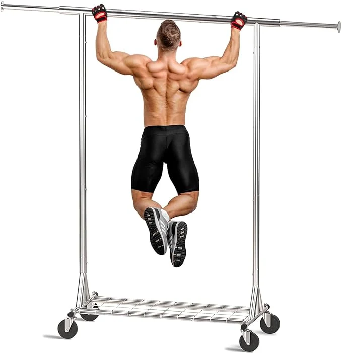 Advanced Clothing Garment Rack Capacity 550LBS Rolling Clothes Rack on Wheels - Heavy Duty Collapsible Commercial Storage Organizer - Mobile Clothes Rack with Multifunctional Design Silver About ThisOverview Carefully Designed