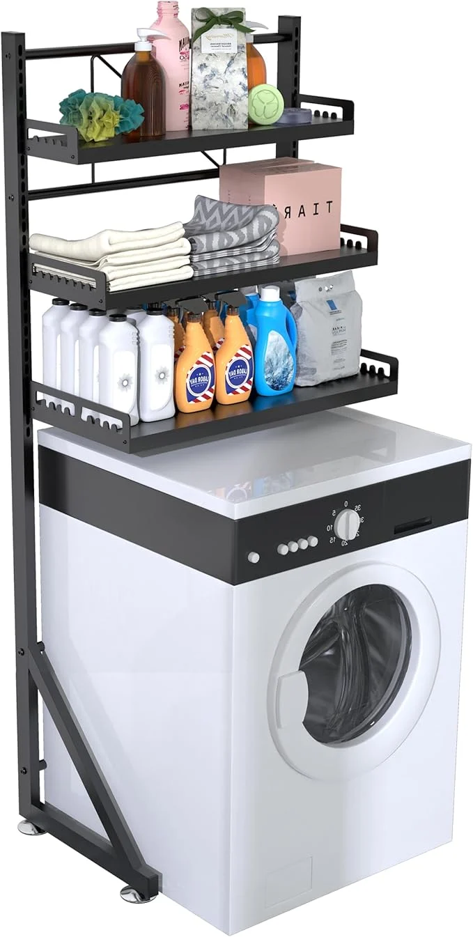 Premium Material Multifunctional Storage Three-Tier Adjustable Height Laundry Room Shelf Space Saving OrganizerAbout ThisOverview Casual