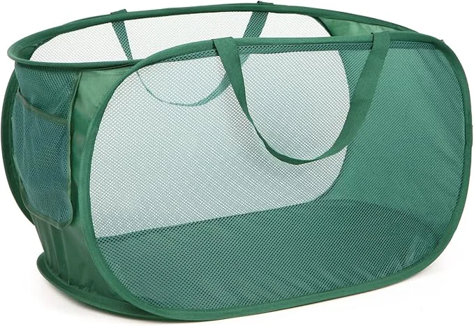 Proven Sturdy Mesh Pop Up Laundry Hamper Collapsible Laundry Baskets with Side Pocket Foldable Clothes Hamper with Reinforced Carry Handles for Laundry Bathroom Kids Room Dorm or Travel EmeraldAbout ThisOverview Expertly Made