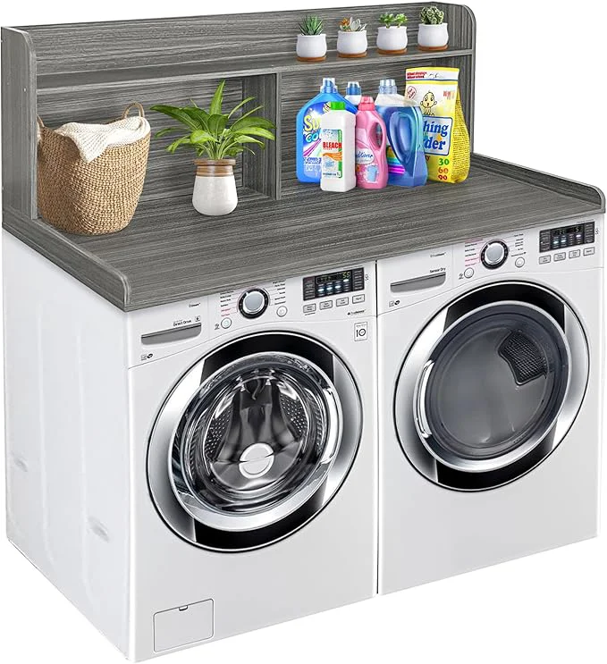 Sustainable Royxen Laundry Countertop with 20 Shelf Universal Fit Washer and Dryer Countertop with Storage Space EucalyptusAbout ThisOverview Elite