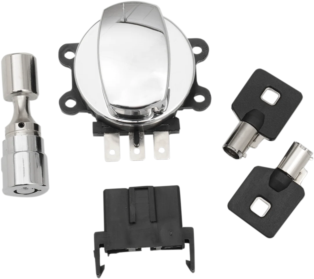 Lightweight DRAG SPECIALTIES Side Hinge Ignition Switch with Fork Lock - Chrome 21-0209K Certified