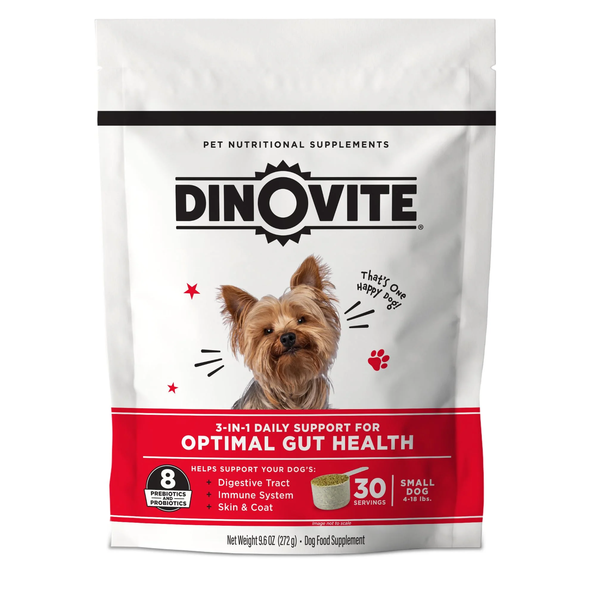 Advanced Dinovite 3 in 1 Probiotic for Small Dogs – Skin Coat Digestive Joint Support 30 Servings 1-18 lb Selected