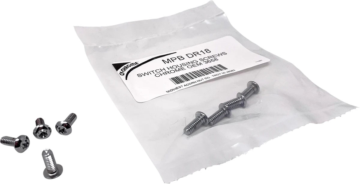Powerful DRAG SPECIALTIES Switch Housing Screws - Chrome MPBDR18 Clean