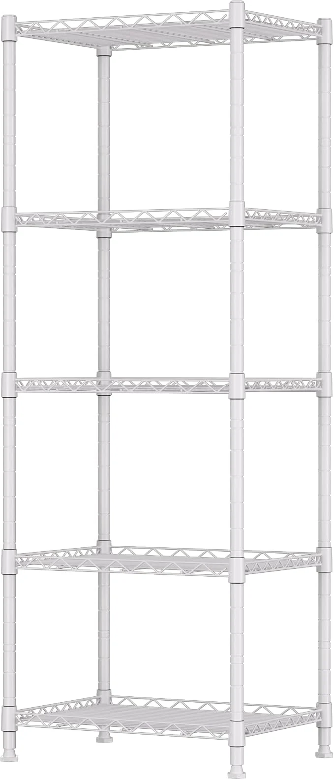 Trusted REGILLER 5-Wire Shelving Metal Storage Rack Adjustable Shelves Standing Storage Shelf Units for Laundry Bathroom Kitchen Pantry Closet White 11.8 D x 16.6 W x 53.5 H About ThisOverview Casual