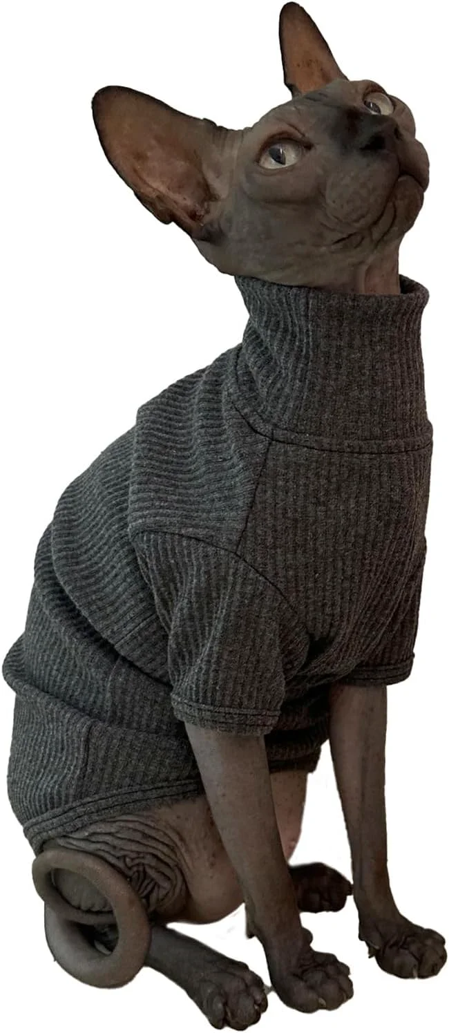 Expertly Made Sphynx Cats Shirt Cat Turtleneck Cotton Sweater Pullover Kitten T-Shirts Authentic