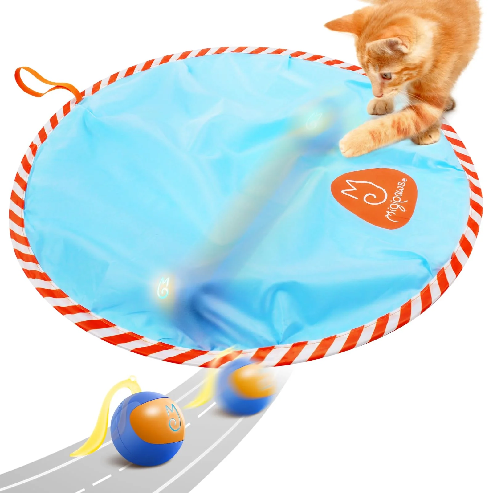 Trusted Migipaws Interactive Cat Ball Toy Set – Glowing Chase Ball Tail Mouse Blue Effective