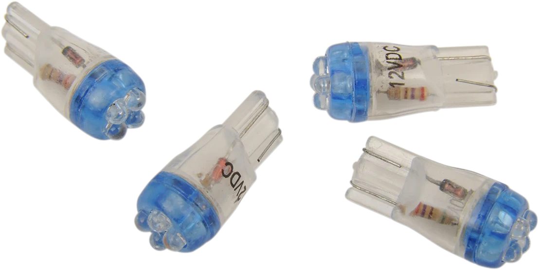 Traditional DRAG SPECIALTIES Mini Wedge LED Bulbs - Blue T10-4LEDL-HC Secure
