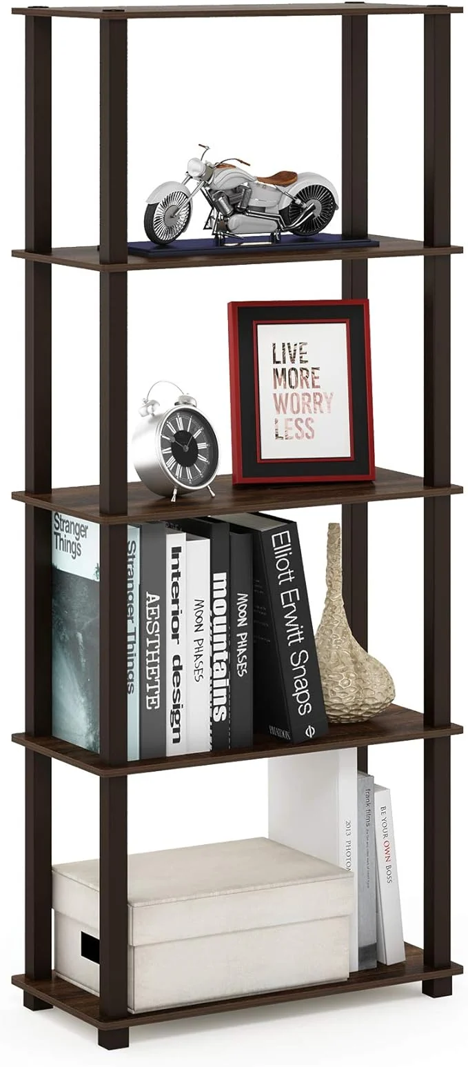 Fine Furinno Turn-N-Tube 5-Tier Multipurpose Shelf Display Rack Storage Shelf Bookshelf Square Tubes Walnut BrownAbout ThisOverview Prestigious