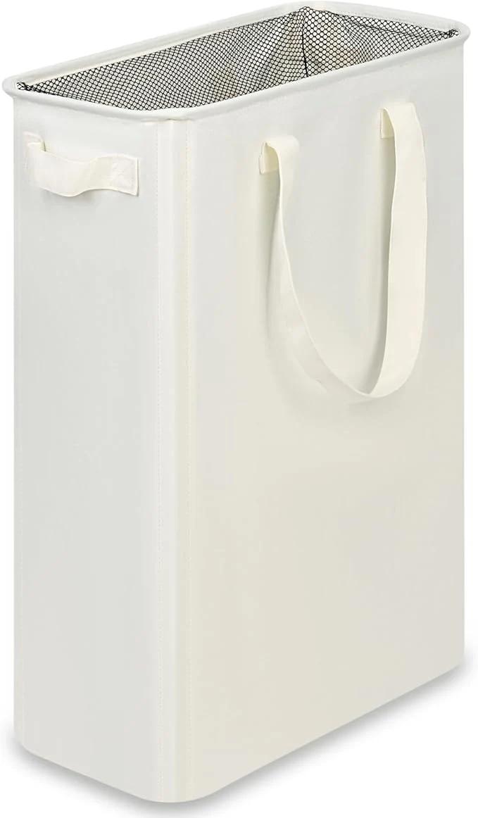 Elite efluky Slim Laundry Basket Narrow Laundry Hamper with Handles Collapsible Dirty Clothes Hamper Tall Laundry Bin for Laundry Room Dorm and Bedroom 12.7 Gallons 48L BeigeAbout ThisOverview First-Class