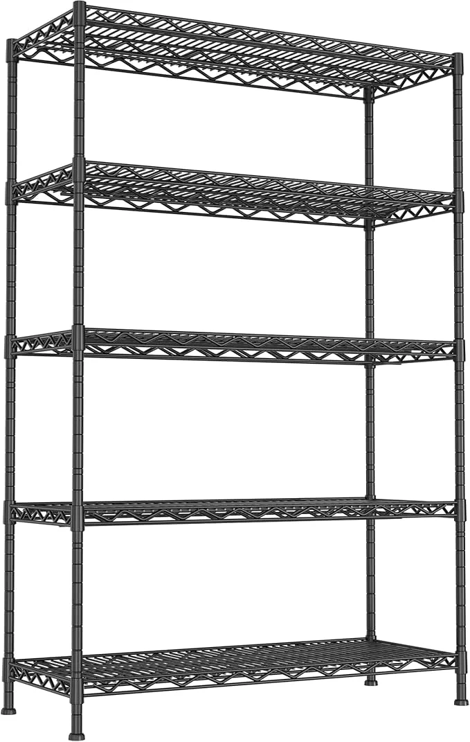 Reusable REGILLER 5-Wire Shelving Metal Storage Rack Adjustable Shelves 17.7 D×47.3 W×72.3 H Standing Storage Shelf Units for Laundry Bathroom Kitchen Pantry ClosetAbout ThisOverview Eco-Friendly