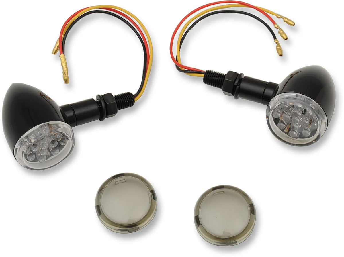 Premium Material DRAG SPECIALTIES LED Marker Lights - Black Amber - Smoke Lens 20-6390BC MIQ Trendy