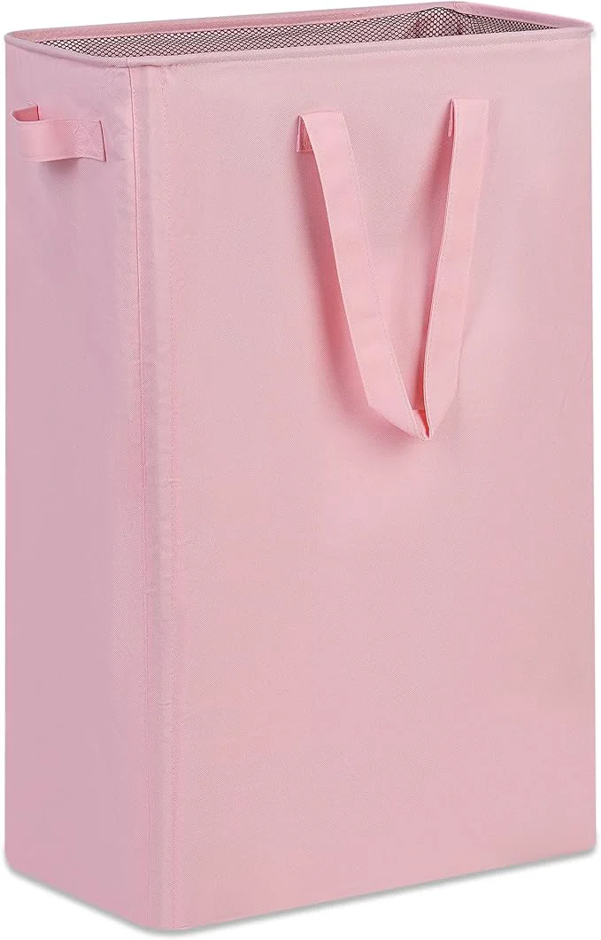 High-Performance efluky Slim Laundry Basket Narrow Laundry Hamper with Handles Collapsible Dirty Clothes Hamper Tall Laundry Bin for Laundry Room Dorm and Bedroom 19.8 Gallon 75L PinkAbout ThisOverview Convenient