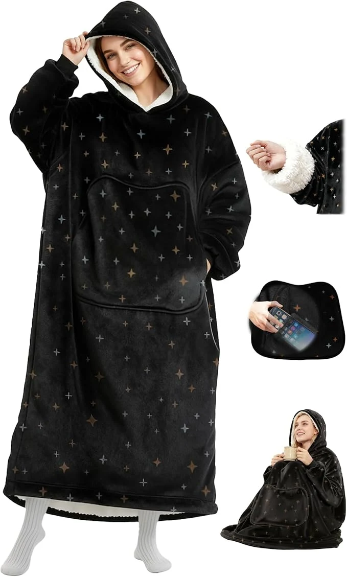 High-Performance Mewaii Wearable Blanket Hoodie for Adults Warm Sherpa Soft Flannel Long Exclusive