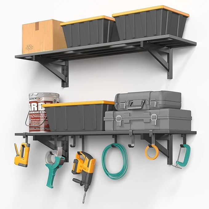 High-Grade 2-Pack 1x4ft Heavy Duty Garage Shelving 1' x 4' Garage Wall Shelving Wall Mounted 2pack-1x4ft About ThisOverview First-Class