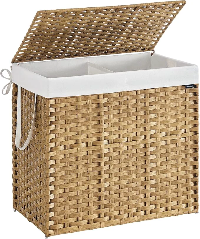 Secure SONGMICS Laundry Hamper with Lid 42.3 Gallon 160 L Synthetic Rattan Clothes Laundry Basket with Lid and Handles Foldable Removable Liner Goose Yellow ULCB216Y01About ThisOverview Smooth