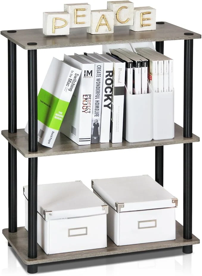 Expertly Made Furinno TURN-N-TUBE Storage Shelves 3-Tier Book Shelf Corner Shelf Toolless Open Shelves for Organization and Storage Living Room Garage Home Office French OakAbout ThisOverview Exceptional