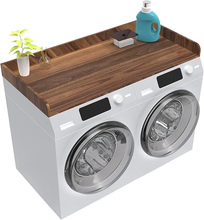 Professional Washer Dryer Countertop Laundry Room Wood Countertop with Edge 54 x 27.5 Top Cover for Laundry Machine Washer and Dryer Wood Shelf Topper for Laundry Room Counter Storage Organization WalnutAbout ThisOverview Certified