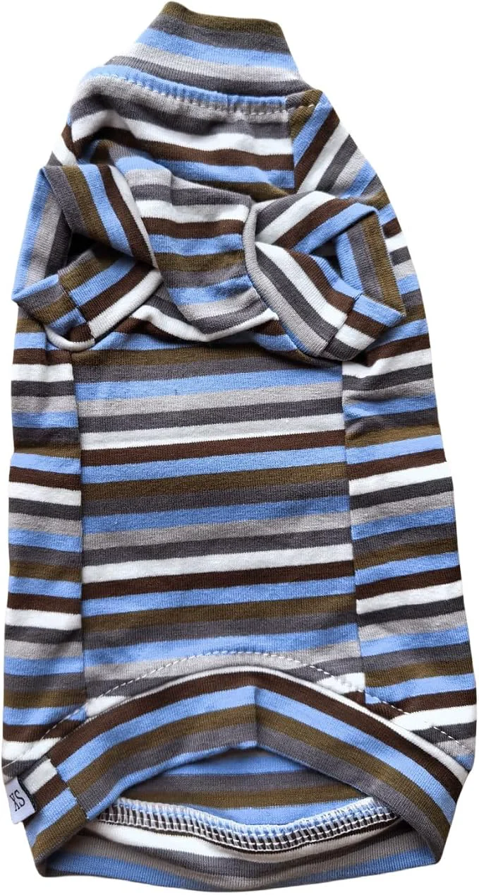 Flexible Vintage Stripes Sphynx Hairless Cats Shirt Cotton Cat Turtleneck Pet Clothes Carefully Designed
