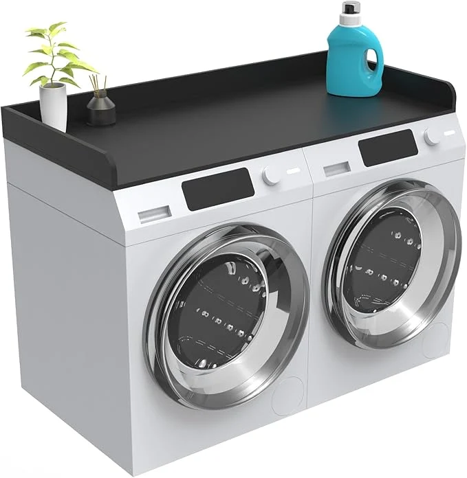 Crafted Washer Dryer Countertop Laundry Room Wood Countertop with Edge 54 x 27.5 Top Cover for Laundry Machine Washer and Dryer Wood Shelf Topper for Laundry Room Counter Storage Organization BlackAbout ThisOverview Proven