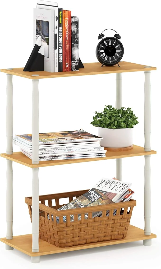 User-Friendly Furinno Turn-N-Tube 3-Tier Compact Multipurpose Shelf Display Rack with Classic Tube Beech WhiteAbout ThisOverview Convenient
