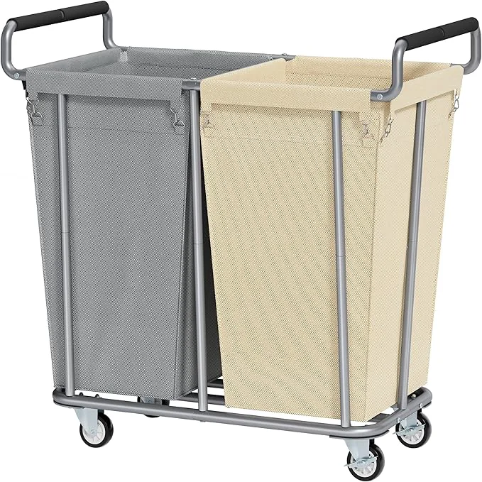 Fine Large laundry hamper with Wheels 2 Bag 360L Big Rolling Laundry Basket Sorter Cart Extra Large Laundry Clothes Hamper Heavy Duty Laundry Basket Organizer for Laundry Room BathroomAbout ThisOverview Contemporary