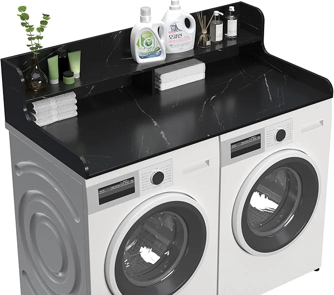 Reliable Washer Dryer Countertop with 2-Tier Shelf Universal Fit Laundry Countertop Over Washer Dryer Washer Dryer Countertop Wood Laundry Countertop 27.5 Depth x 54 Width Universal Fit DesignAbout ThisOverview Smooth