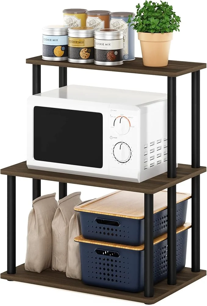 Consistent Furinno Turn-N-Tube 3-Tier Toolless Kitchen Storage Shelf Columbia Walnut BlackAbout ThisOverview Eco-Friendly