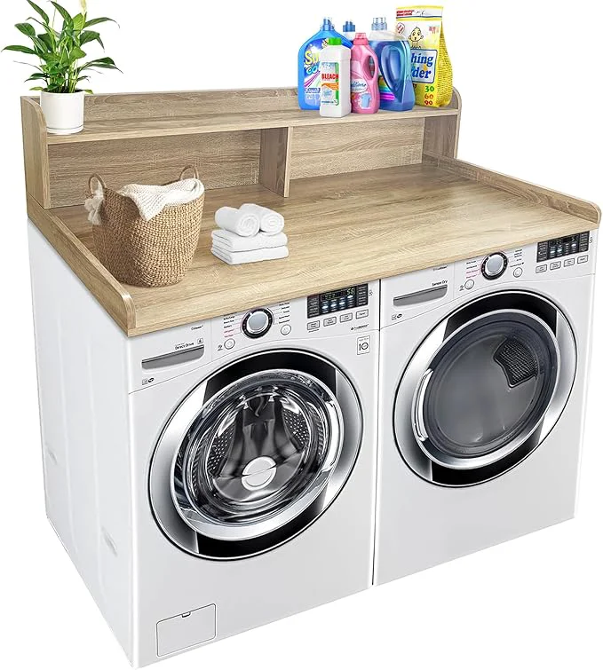 Artisan Royxen Laundry Countertop with Storage Universal Fit Washer and Dryer Countertop with Shelf Laundry Room Storage 2-Tier Shelf White OakAbout ThisOverview Sustainable
