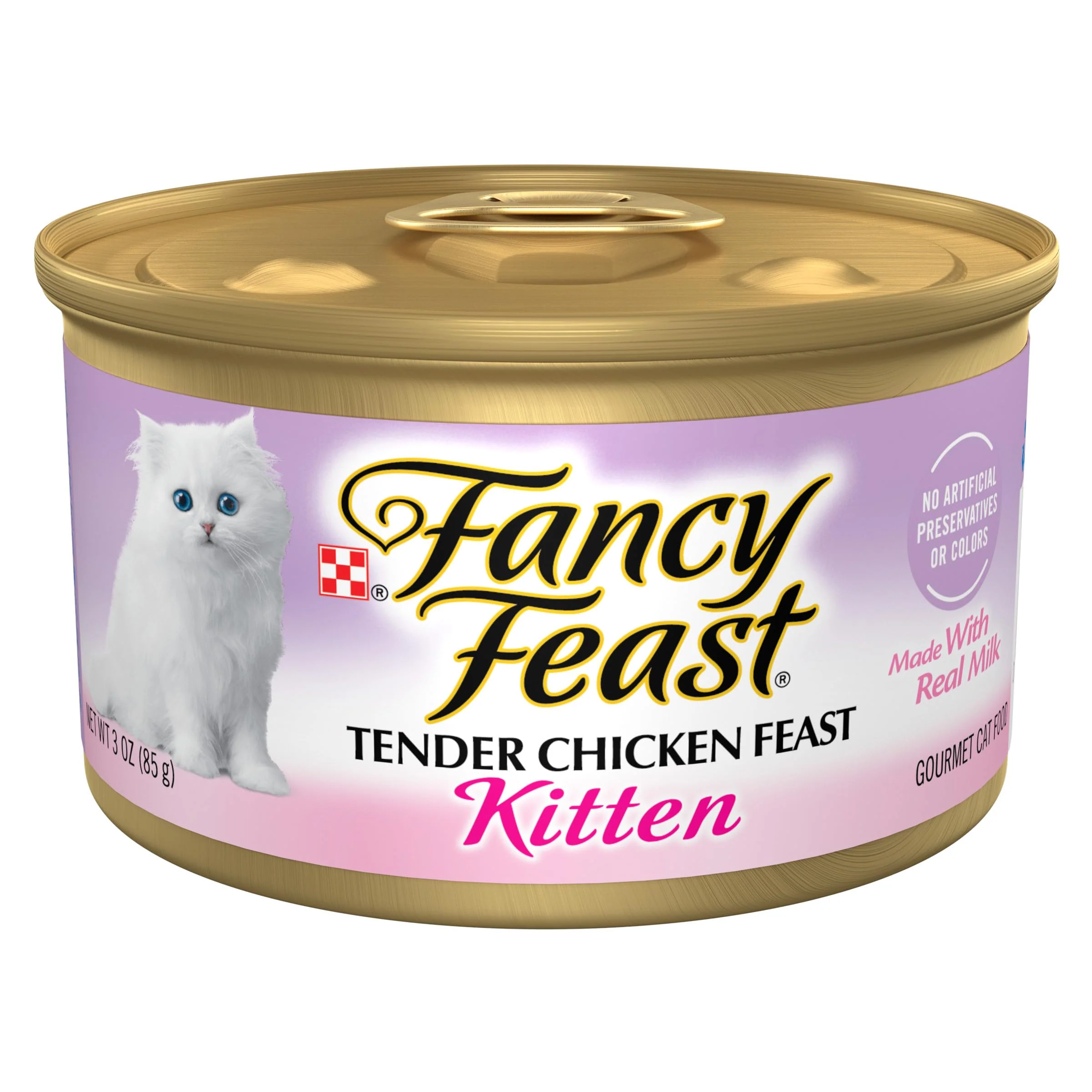Advanced Fancy Feast Kitten Tender Chicken Feast Wet Kitten Food Pate – Pack of 24 3 oz Cans Solid