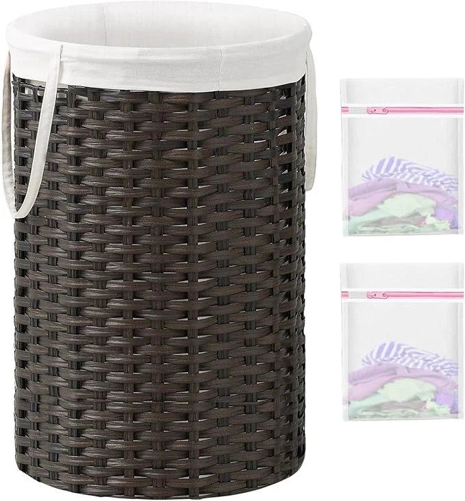Fast 34.3 Gal 130 L Large Laundry Hamper Laundry Basket Round Handwoven Wicker Laundry Baskets Rattan Laundry Basket with Removable Bag Handles 2 Mesh Bags for Living Room Bedroom BrownAbout ThisOverview Durable