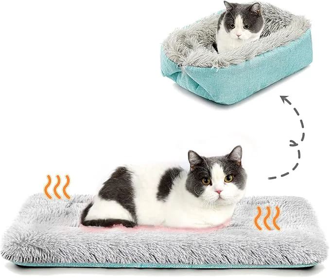 Artisan Self Warming Cat Bed Foldable Self Heated Cat Mat Extra Warm Thermal Heating Minimalist
