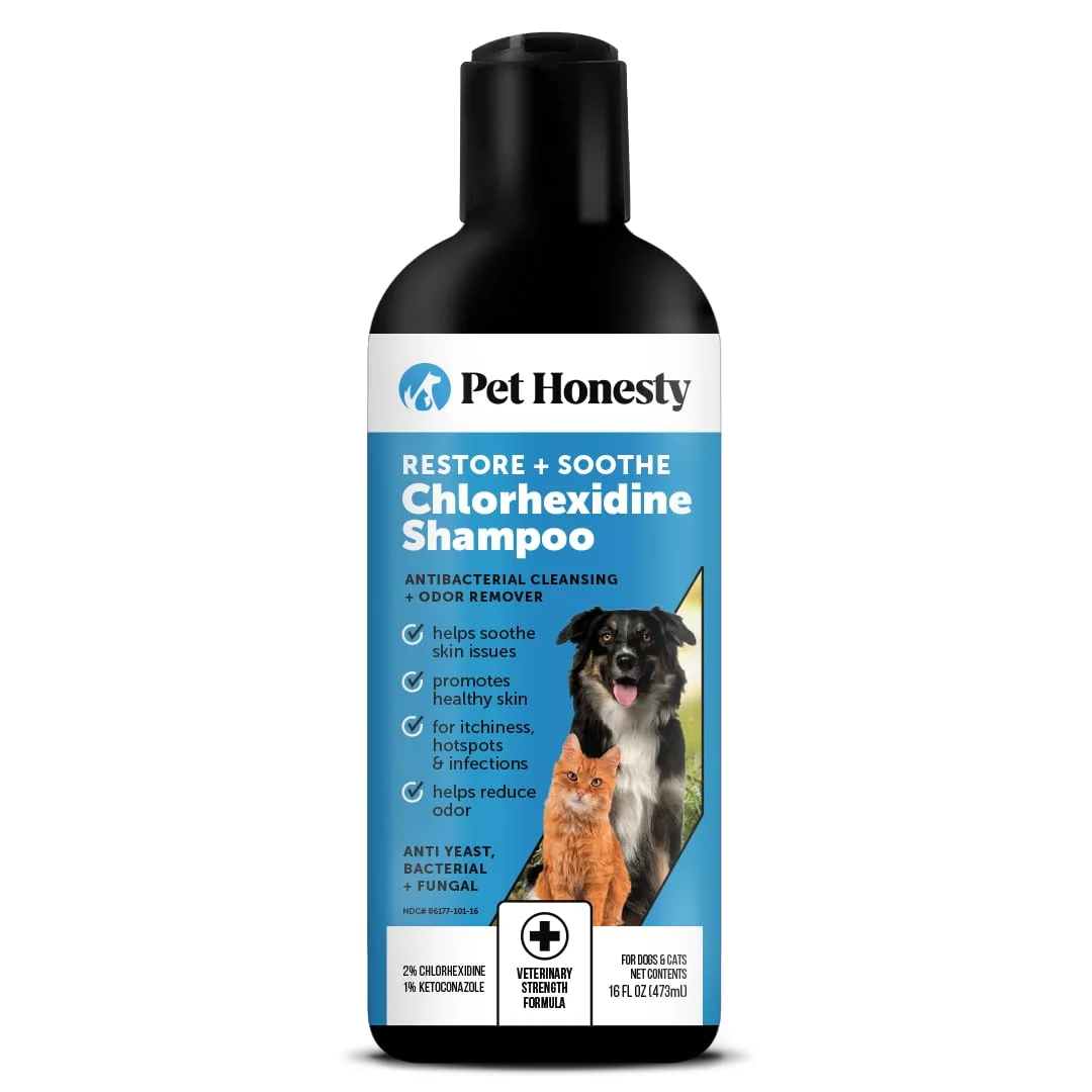Classic Pet Honesty Chlorhexidine Seasonal Itch Relief Shampoo for Cats Dogs – 16 oz Top-Quality