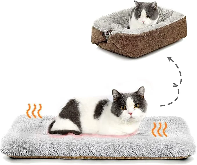 Reusable Self Warming Cat Bed Foldable Self Heated Cat Mat Extra Warm Thermal Heating Minimalist