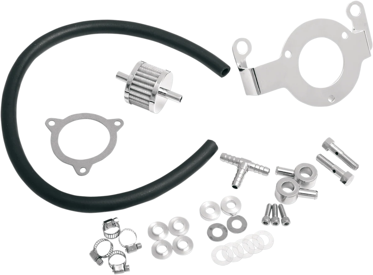 Trendy DRAG SPECIALTIES Crankcase Breather with Support Bracket Kit - Dyna Softail Touring Trike 120185 Top-Quality