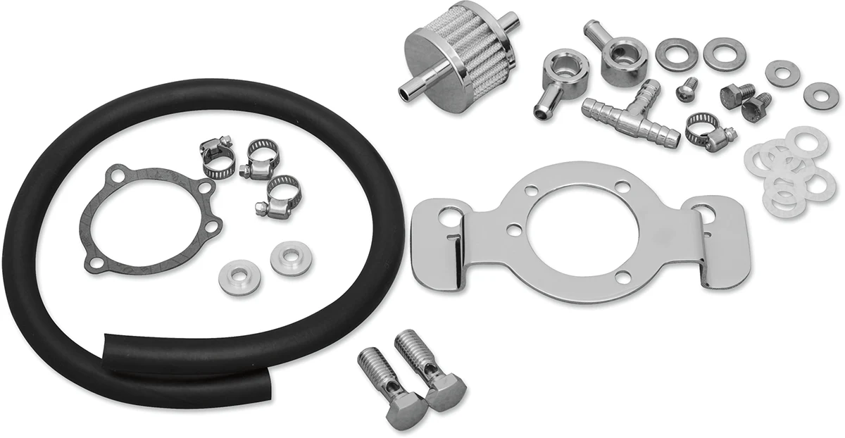 Sustainable DRAG SPECIALTIES Crankcase Breather with Support Bracket Kit - Sportster 120179 Breathable