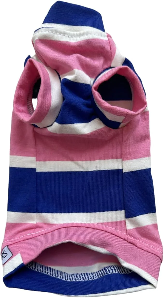 Powerful Vintage Stripes Sphynx Hairless Cats Shirt Cotton Cat Turtleneck Pet Clothes Green