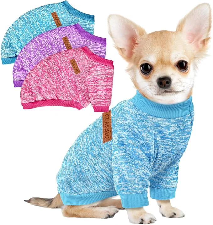 Clean 3 Pack Dog Sweaters for Small Dogs Girl Boy Winter Fleece Clothes Warm Soft Dog Carefully Designed