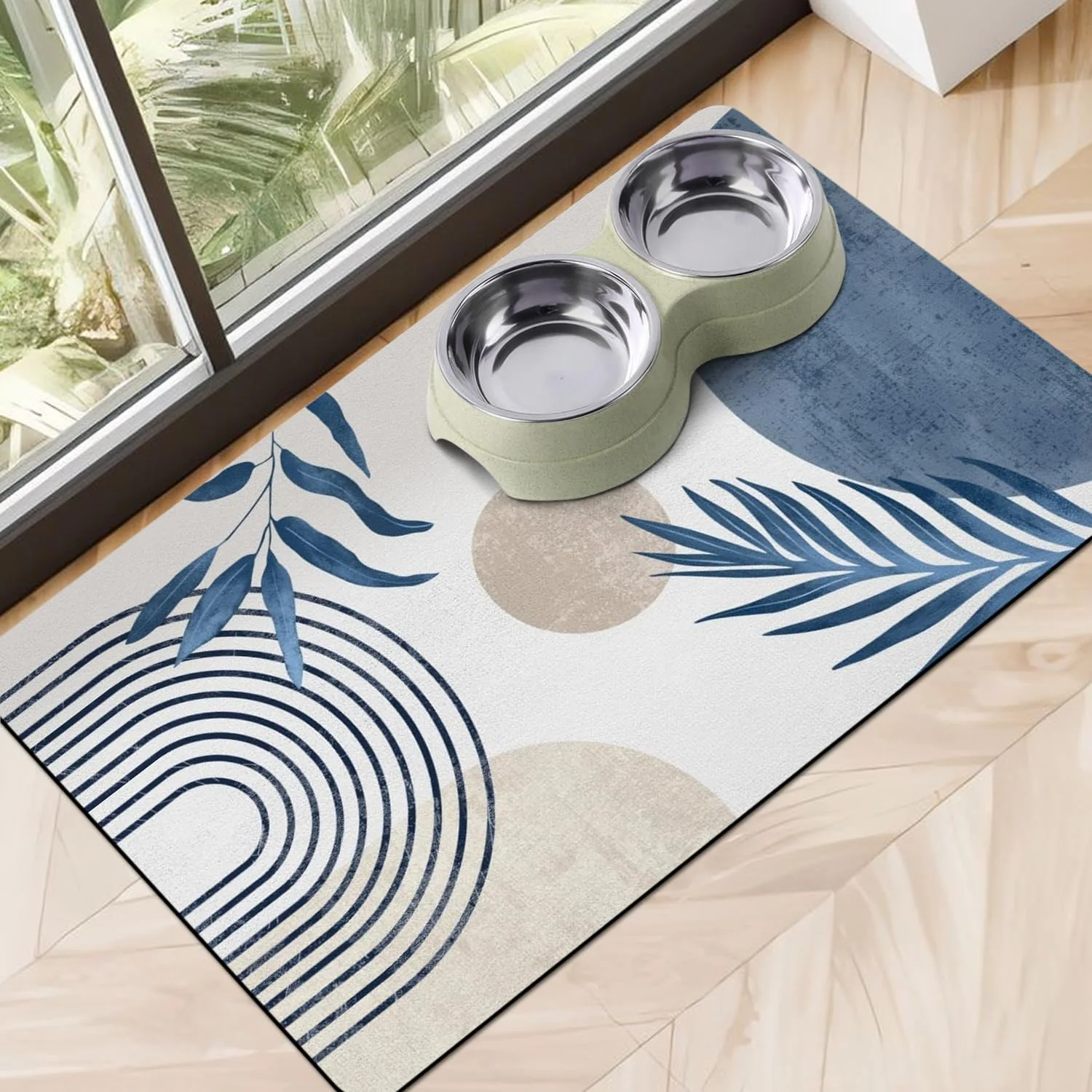 Next-Generation Cuslnox Dog Food Mat – Absorbent Quick-Dry Floor Protector for Food Water Bowls Exclusive