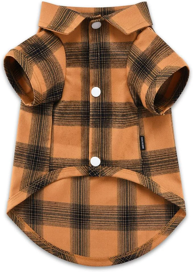 Dependable Koneseve Dog Shirt Plaid Dog Clothes High-Grade