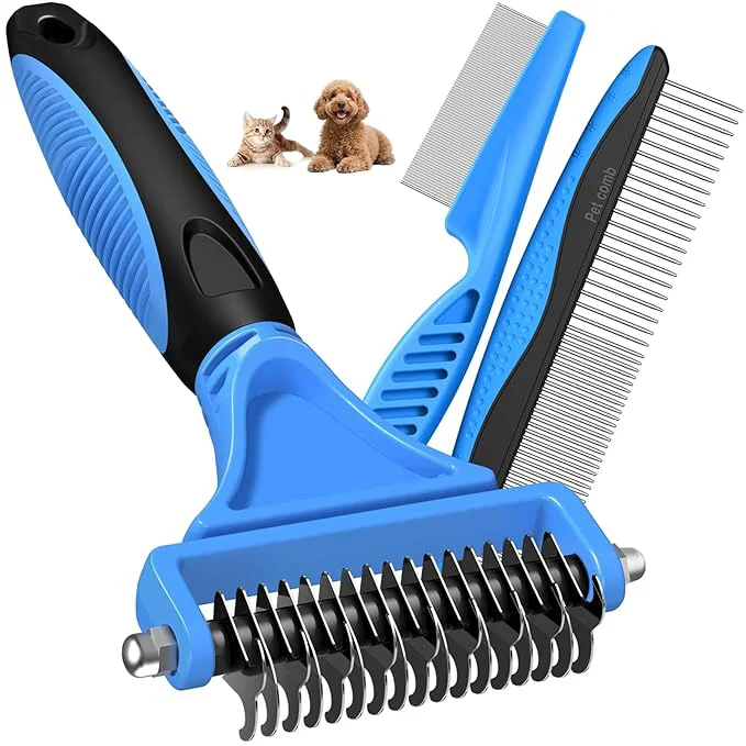 Efficient 3PCS Pet Grooming Rake Metal Comb Flea Comb Durable
