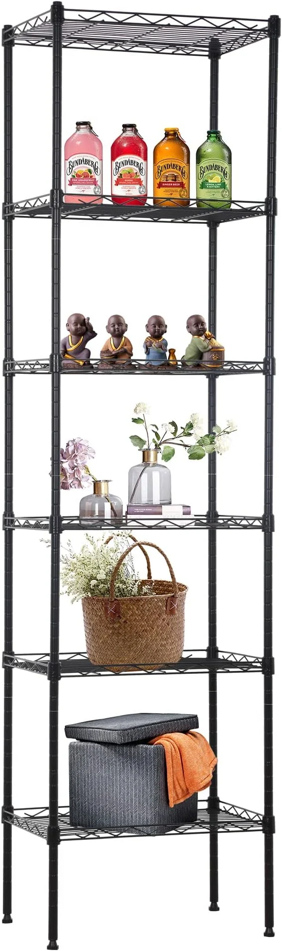 Soft FDW 6 Tier Wire Shelving 17L x 12W x 64H Pantry Shelves Storage Rack Shelving Units Adjustable Metal Shelves for Kitchen Commercial Garage Small Places BlackAbout ThisOverview Sophisticated
