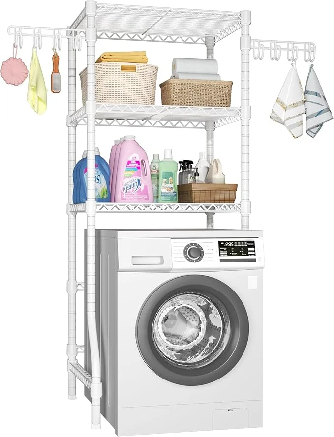 Verified Ulif U8 Mini Laundry Room Storage Organizer Over The Washer and Dryer Storage Shelves for Laundry Organization 29.5 W x 17.3 D x 76.2 H Suit Washing Machine Width Within 27.1 Hold 304 lb WhiteAbout ThisOverview Solid
