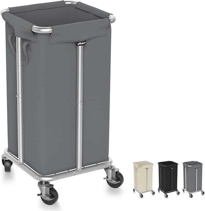 Carefully Designed 115L Laundry Basket with Wheels 30 Gal. Rolling Laundry Hamper Removable and Machine Washable Liner Steel Frame Tall Laundry Cart for Laundry Room Bedroom Bathroom Dorm Storage -GrayAbout ThisOverview Healthy