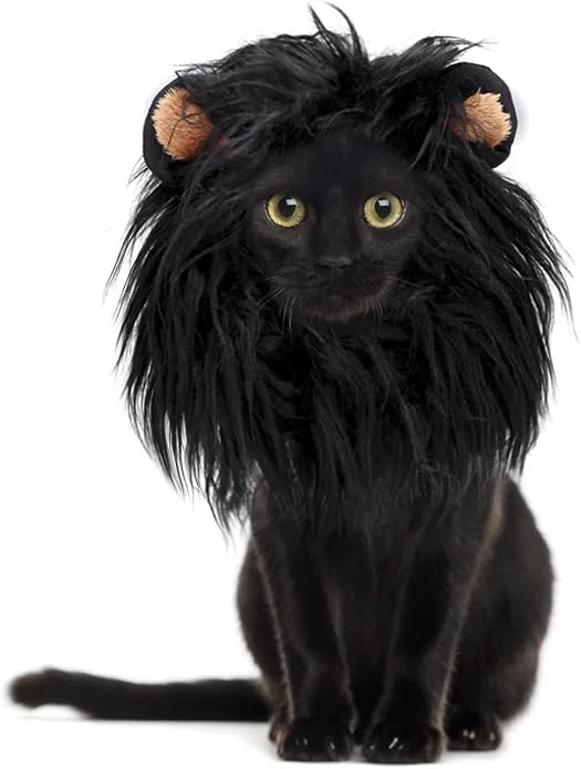 Lightweight Onmygogo Lion Mane Wig for Cats and Dogs Funny Pet Cat Costumes for Halloween Premium
